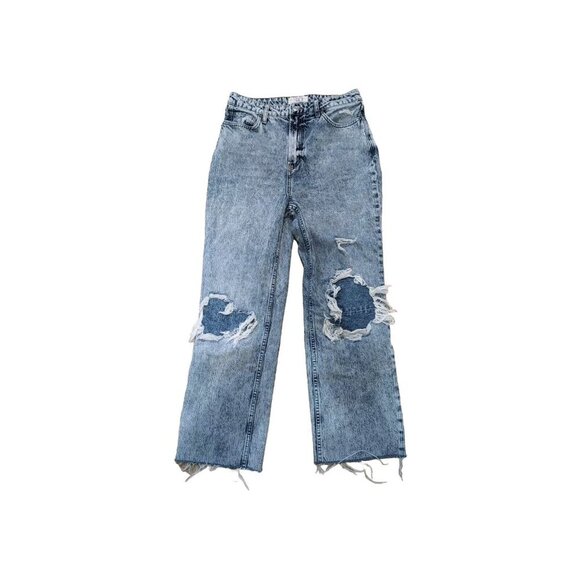 We The Free People Distressed My Own Lane Classic Straight Leg 30 Jeans Light - Picture 12 of 12
